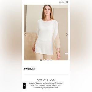 New Chico’s Bateau Sweater With Stitch Sleeve Details. Chico’s size 2 (size 12)